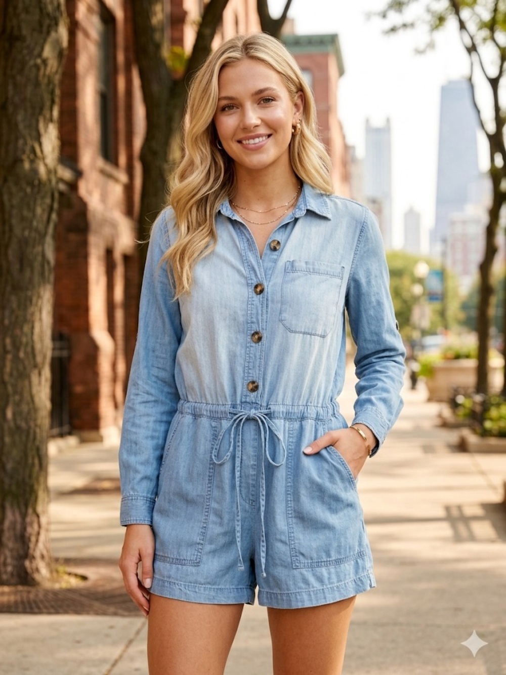 Harper Light Blue Denim Shirt